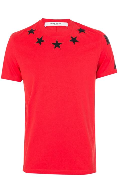 givenchy star t shirt red|givenchy graphic crewneck t shirt.